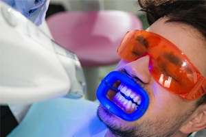 A man having his teeth whitened